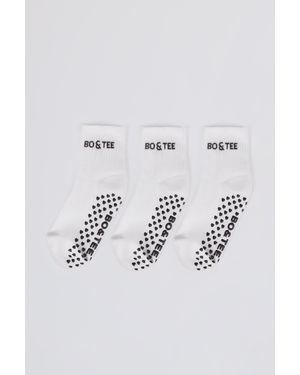 BO+TEE Pilates 3-Pack Socks Bundle - White