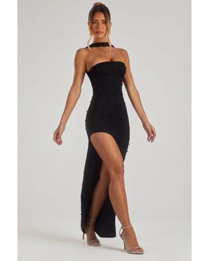 Oh Polly Embellished Bandeau Maxi Dress - Blue