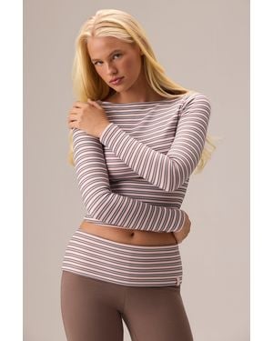 BO+TEE Plush Jersey Long-Sleeve Top - Brown
