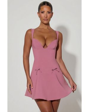 Oh Polly Bow-Detail A-Line Mini Dress - Pink