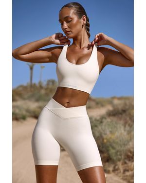 BO+TEE High Waist Flexirib Biker Shorts - Natural
