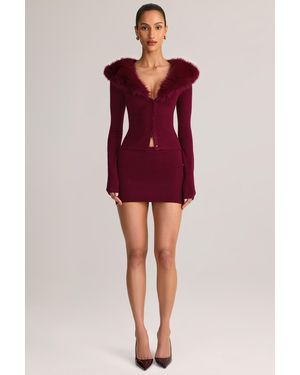 Oh Polly Knit Mid-Rise Mini Skirt - Red