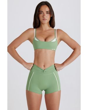 BO+TEE Soft Active Twist-Front Mini Shorts - Green