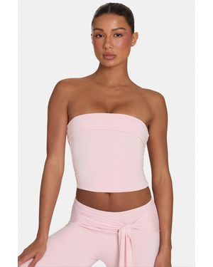 BO+TEE Buttercloud Slouchy Off-Shoulder Top - Pink