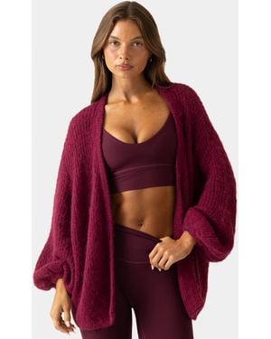 BO+TEE Soft Knit Cardigan - Purple