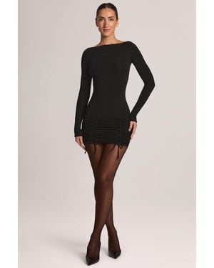 Oh Polly Modal Long-Sleeve Mini Dress - Black