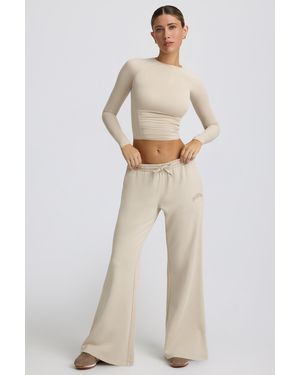 BO+TEE Low-Rise Wide-Leg Joggers - Natural