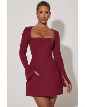 Oh Polly Square-Neck Structured Tulip Mini Dress