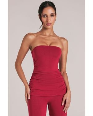 Oh Polly Bandeau Longline Top - Red