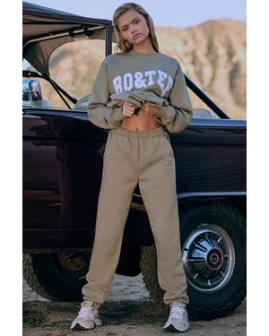 Bo&Tee Cotton Fleece Mid-Rise Joggers - Blue