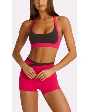 BO+TEE Soft Active Wrap Waist Shorts - Pink