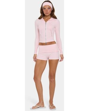 BO+TEE Ribbed Jersey Mini Shorts - Pink