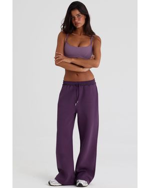 BO+TEE Brushed Jersey Wide-Leg Joggers - Purple
