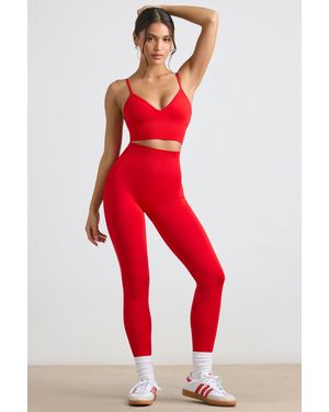 BO+TEE Define Luxe High-Waist Leggings - Red
