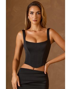 Oh Polly Lace-Up Corset Top - Brown