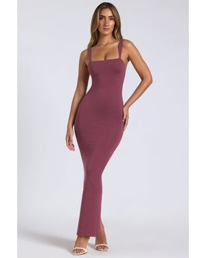 Oh Polly Modal Square-Neck Low Back Maxi Dress - Purple