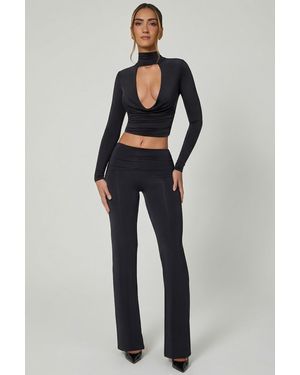 Oh Polly Mid-Rise Straight-Leg Trousers - Blue