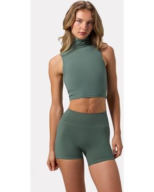 BO+TEE Soft Active Turtleneck Tank Top - Green
