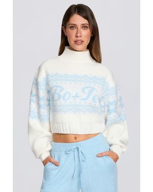 BO+TEE Jacquard-Knit Cropped Jumper - White