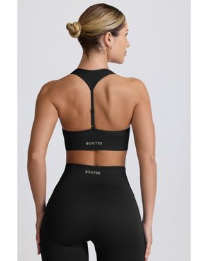 BO+TEE Super Sculpt Seamless T-Back Sports Bra - Black