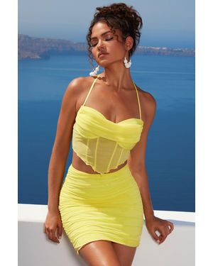 EBY Ruffle Hem Mesh Mini Skirt - Blue