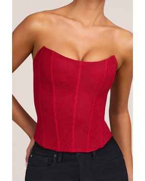 Oh Polly Lace Corset Top - Red