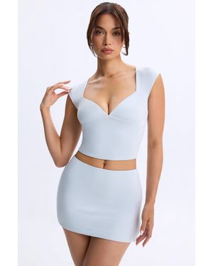 Oh Polly Modal Mid-Rise Micro Mini Skirt - Blue