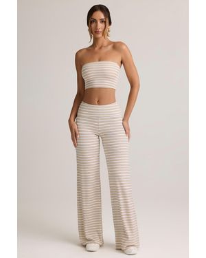Oh Polly Modal Foldover Wide-Leg Trousers - Multicolour