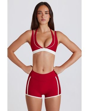 BO+TEE Soft Active Contrast Mini Shorts - Red