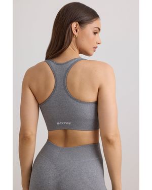 BO+TEE Flexirib Wide Strap Sports Bra - Grey