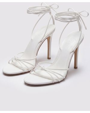 Oh Polly Lace-Up Heeled Sandal - White