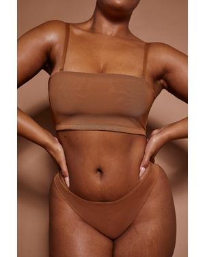 Oh Polly Soft Mesh Bandeau Bra - Brown