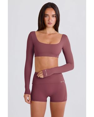 BO+TEE Long-Sleeve Crop Top - Purple