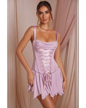 Dead Lace Up Corset Mini Dress - Pink