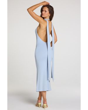 Oh Polly Modal Halterneck Midaxi Dress - Blue