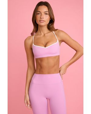 BO+TEE Soft Active Sweetheart-Neck Sports Bra - Pink