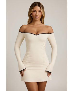 Oh Polly Modal Off-Shoulder A-Line Mini Dress - White