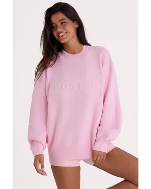 BO+TEE Ribbed Knit Oversized Jumper - Pink