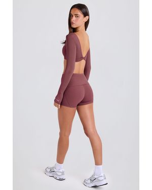 BO+TEE Foldover Mid-Rise Mini Shorts - Purple