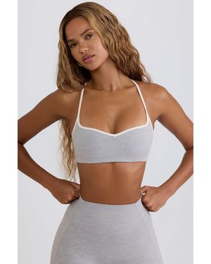 BO+TEE Soft Active Sweetheart-Neck Sports Bra - Grey