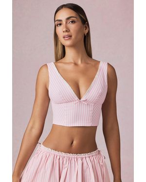 Oh Polly Bow-Detail Crop Top - Pink