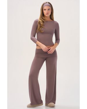 BO+TEE Buttercloud Wide-Leg Trousers - Brown