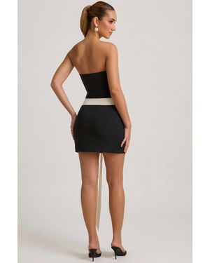 hardware detail a-line mini dress in black Modal ruched A-Line Mini Dress in Black - M