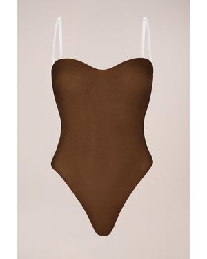 Oh Polly Strapless Bodysuit - Brown