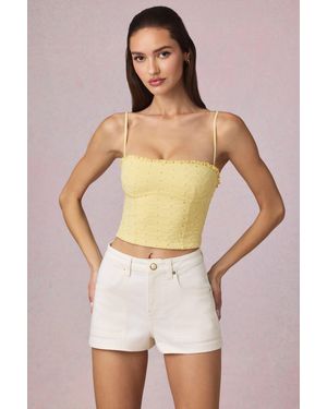 Oh Polly High-Waist A-Line Shorts - White