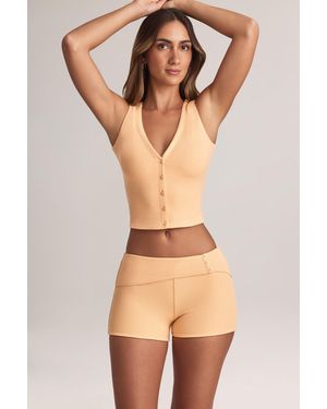 Oh Polly Modal Foldover Mid-Rise Shorts - Orange