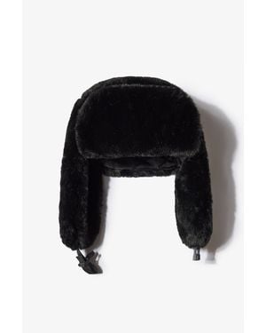 BO+TEE Faux-Fur Trapper Hat - Black