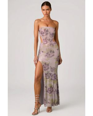 Oh Polly Embellished Cut-Out Fishtail Maxi Dress - Purple