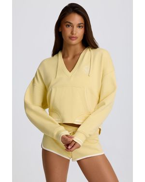 BO+TEE Cotton Jersey V-Neck Hoodie - Yellow
