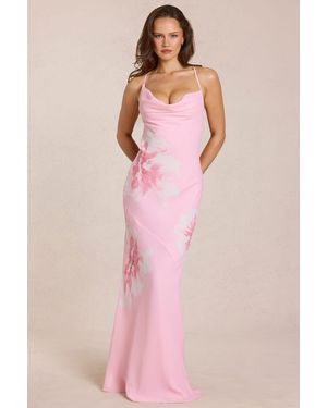 Oh Polly Chiffon Maxi Dress - Pink